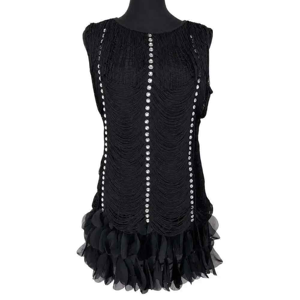 Roaring 20’s Flapper dress Rhinestone Spirit Halloween Costume Adult Small